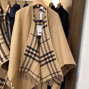 Burberry Tan and Black Check Cape